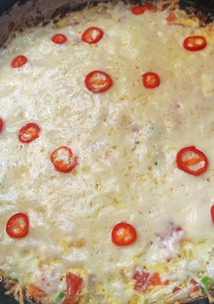 A picture of Potato cheese Omelette.