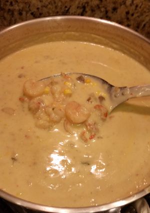 A picture of Shrimp, Crawfish, And Corn Stew.