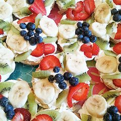 A picture of Doughnut Fruit Pizzas.