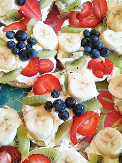 A picture of Doughnut Fruit Pizzas.