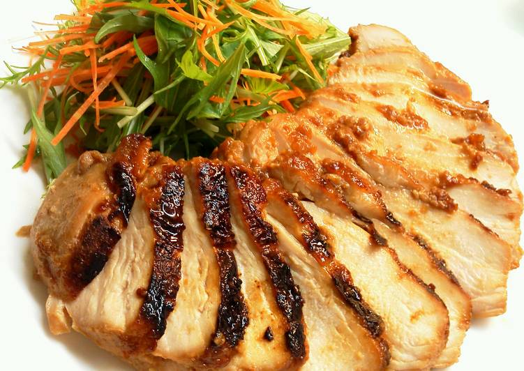 Simple Way to Make Favorite Chicken Breast Meat Seasoned with Soy Sauce Rice Malt