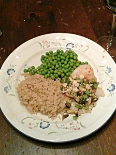 A picture of Fish with Mushroom and Wine Sauce.
