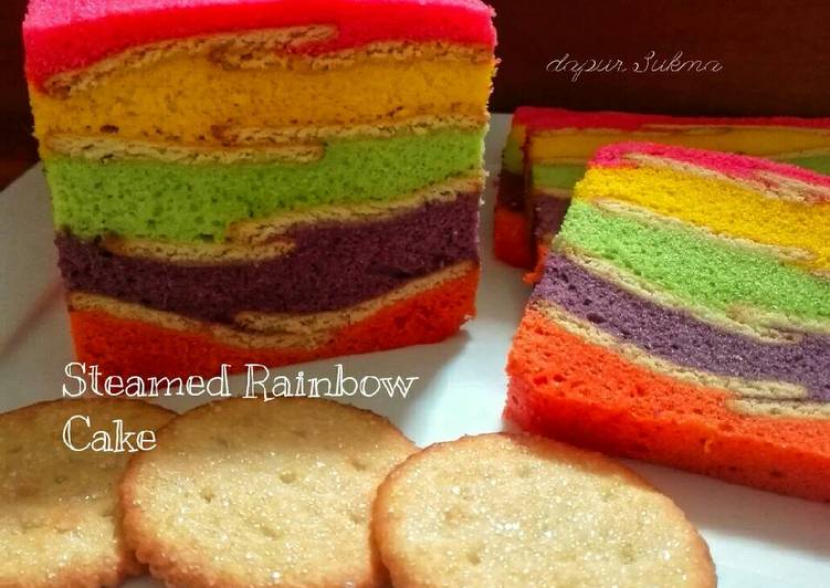 Steamed Rainbow Cake