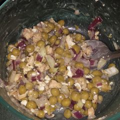 A picture of chickpea chicken salad.