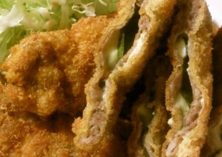 Fried Pork with Cheese and Shiso Leaves