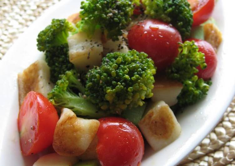 Fried Hanpen Fishcake and Broccoli Salad