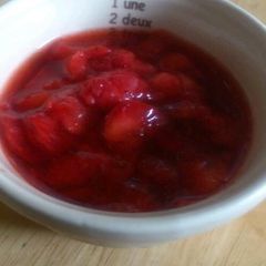 A picture of Easy & Refreshing 1 Minute Strawberry Sauce in the Microwave.