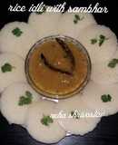 Rice idli with sambhar