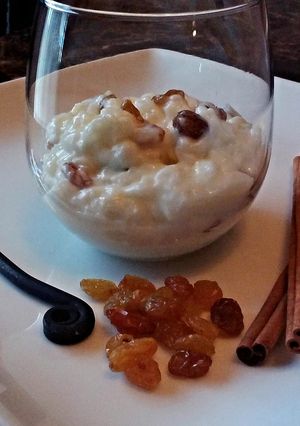 A picture of Rum Raisin Rice Pudding.