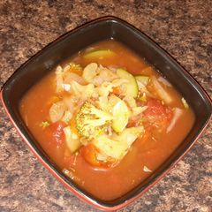 A picture of Loaded veggie soup.