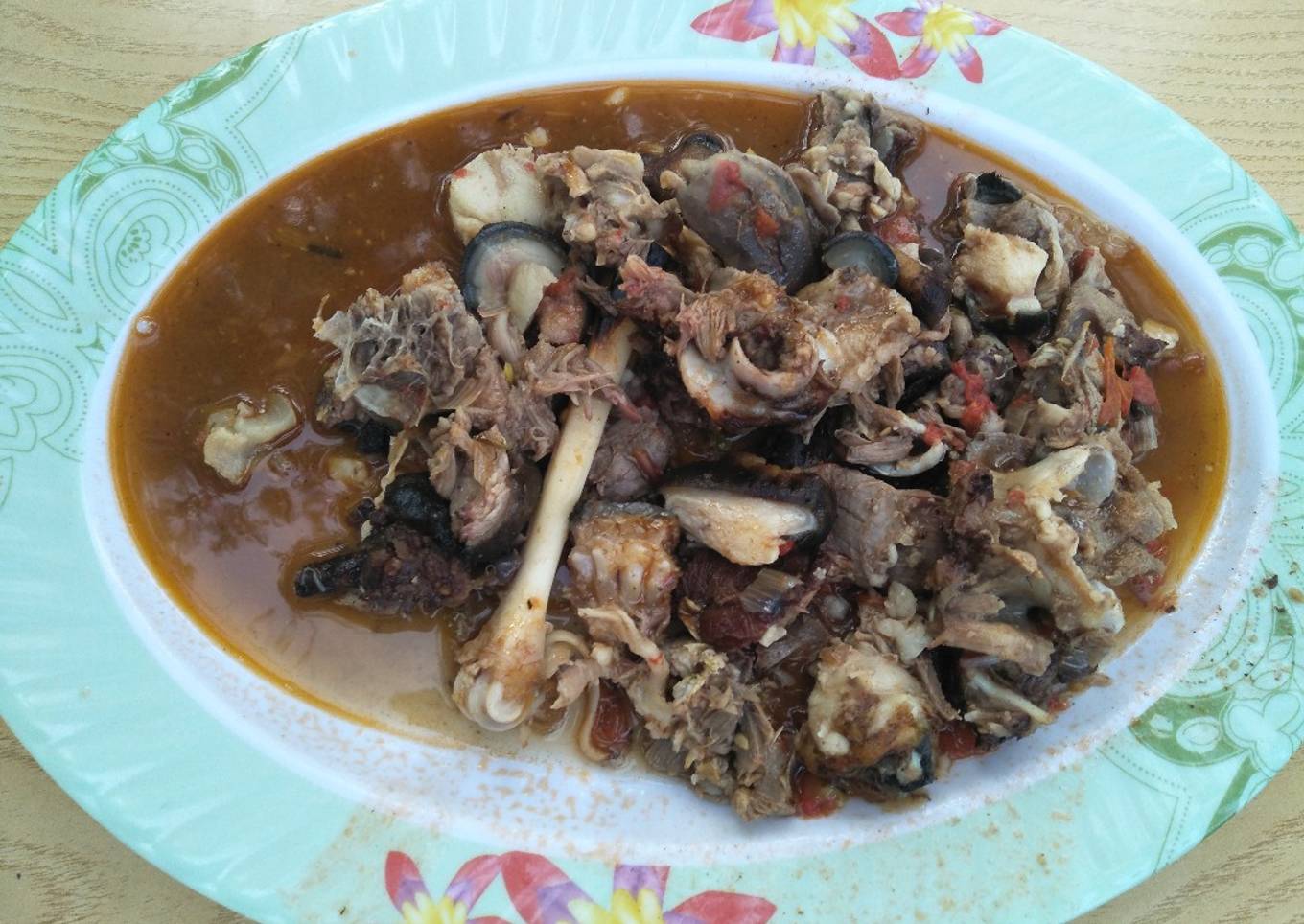 Stewed goat head