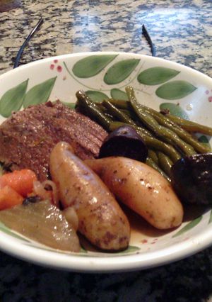 A picture of Cindys Summer Slow Cooker Pot Roast.