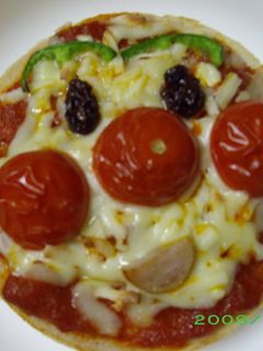 A picture of English Muffin Anpanman Pizzas.
