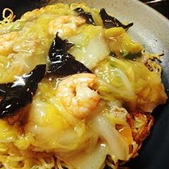 Basic Yakisoba Noodles with Seafood and Thick Ankake Sauce A picture of Basic Yakisoba Noodles with Seafood and Thick Ankake Sauce.