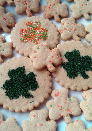 A picture of Vickys St Patricks Day Shamrock Cookies, Gluten, Dairy, Egg & Soy-Free.