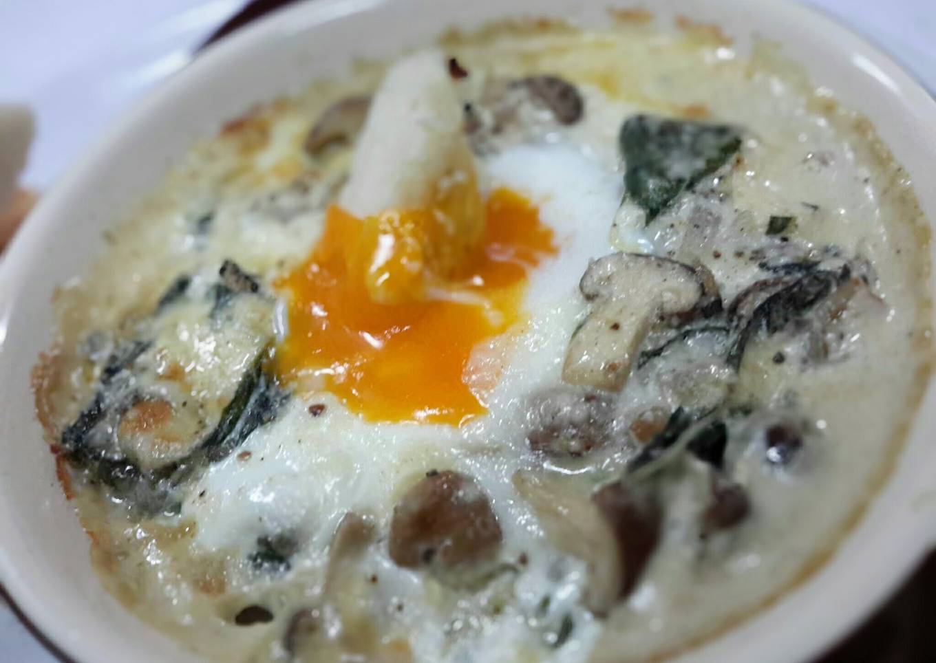 Spinach and Mushroom Breakfast Baked