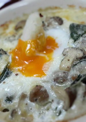 A picture of Spinach and Mushroom Breakfast Baked.