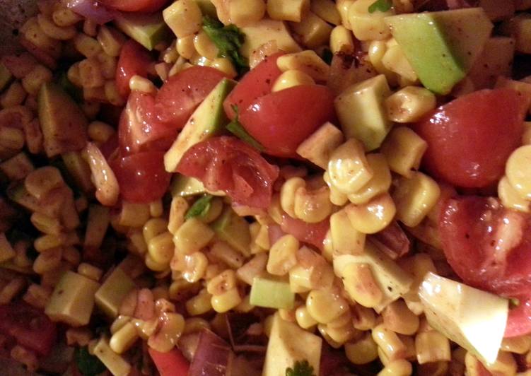 Recipe of Perfect Healthy Avocado Corn &amp; Tomato Salad