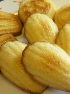 A picture of Moist Madeleines--Just Mix and Bake.