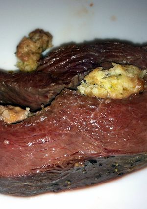 A picture of Irvixens Roasted Garlic Goose Breasts.