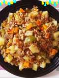 Brown Lentils with Vegetables and Pasta