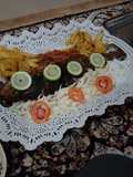 Roasted croaker fish with chips