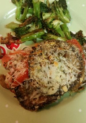 A picture of Eggplant lightly breaded.