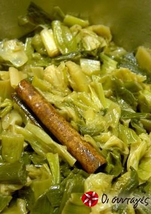 A picture of Sweated leeks from my mother-in-law.
