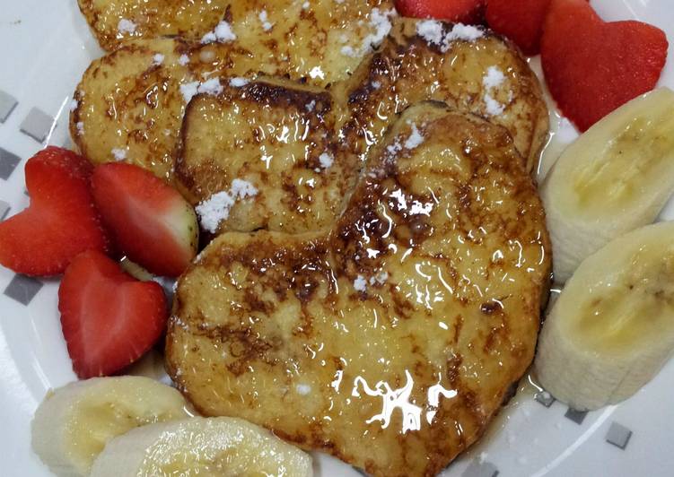 Steps to Make Favorite French toast(valentine breakfast idea)by Pam…