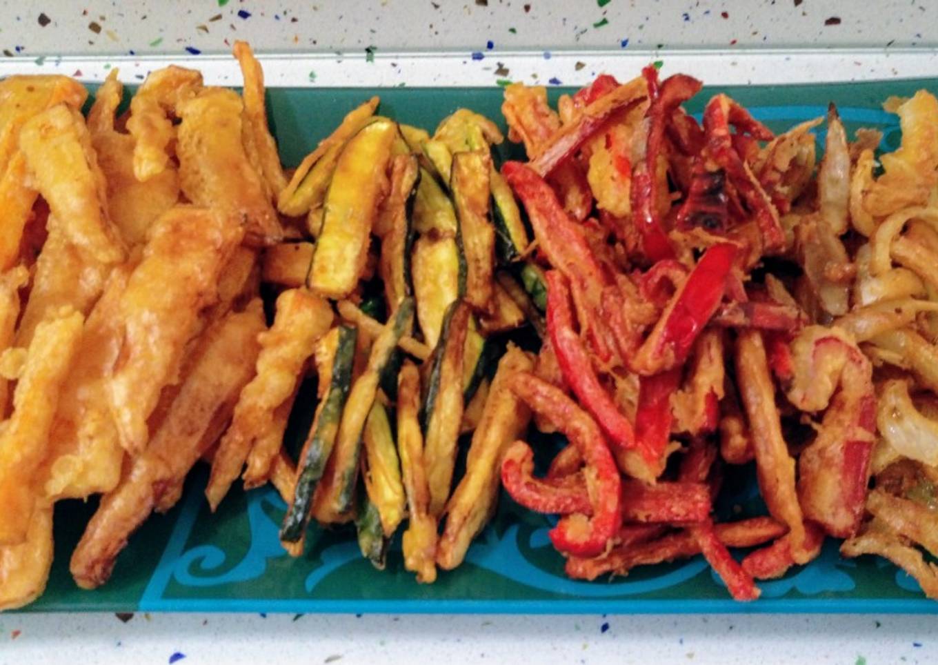 Verduras variadas en tempura