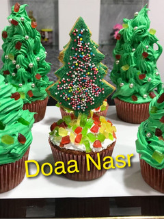 صورة لوصفة كب كيك شجرة الكريسماس