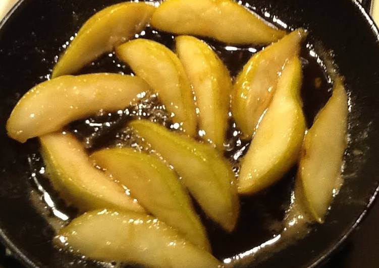 How to Make Super Quick Homemade caramelized pears (easy)