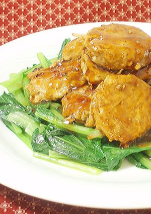 A picture of Bean Sprouts Meatballs in Chinese An Sauce.