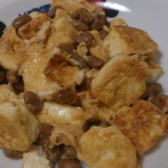 Egg & Natto Tofu Steak Made with Silken Tofu A picture of Egg & Natto Tofu Steak Made with Silken Tofu.