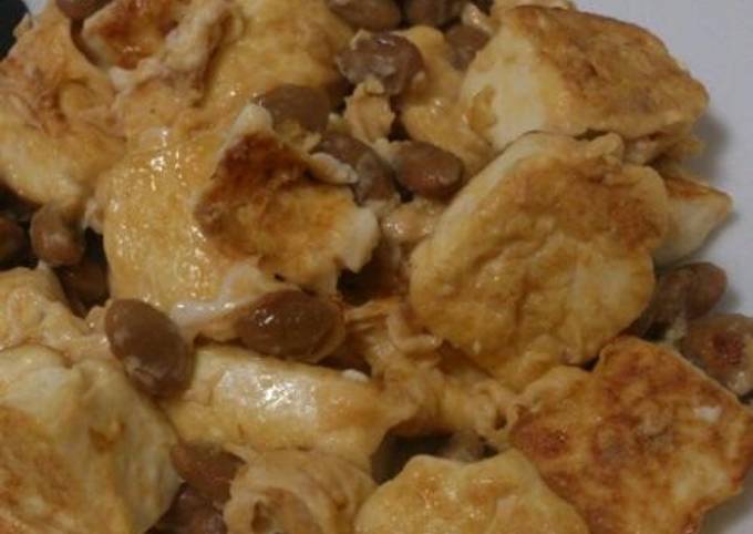 Egg & Natto Tofu Steak Made with Silken Tofu Recipe