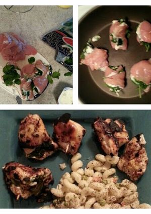 A picture of creamy spinach chicken rolls.