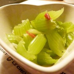 Easy Crunchy and Delicious! Pickled Celery A picture of Easy Crunchy and Delicious! Pickled Celery.