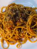 Espaguetis integrales con picadillo y tomate 🍅