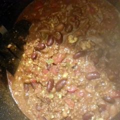 A picture of Sweet & spicy wild game chili.