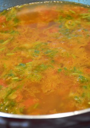 A picture of Spicy Tomato Soup (Tomato Rasam).