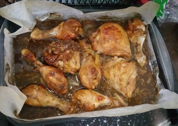 Chicken legs in date honey sauce