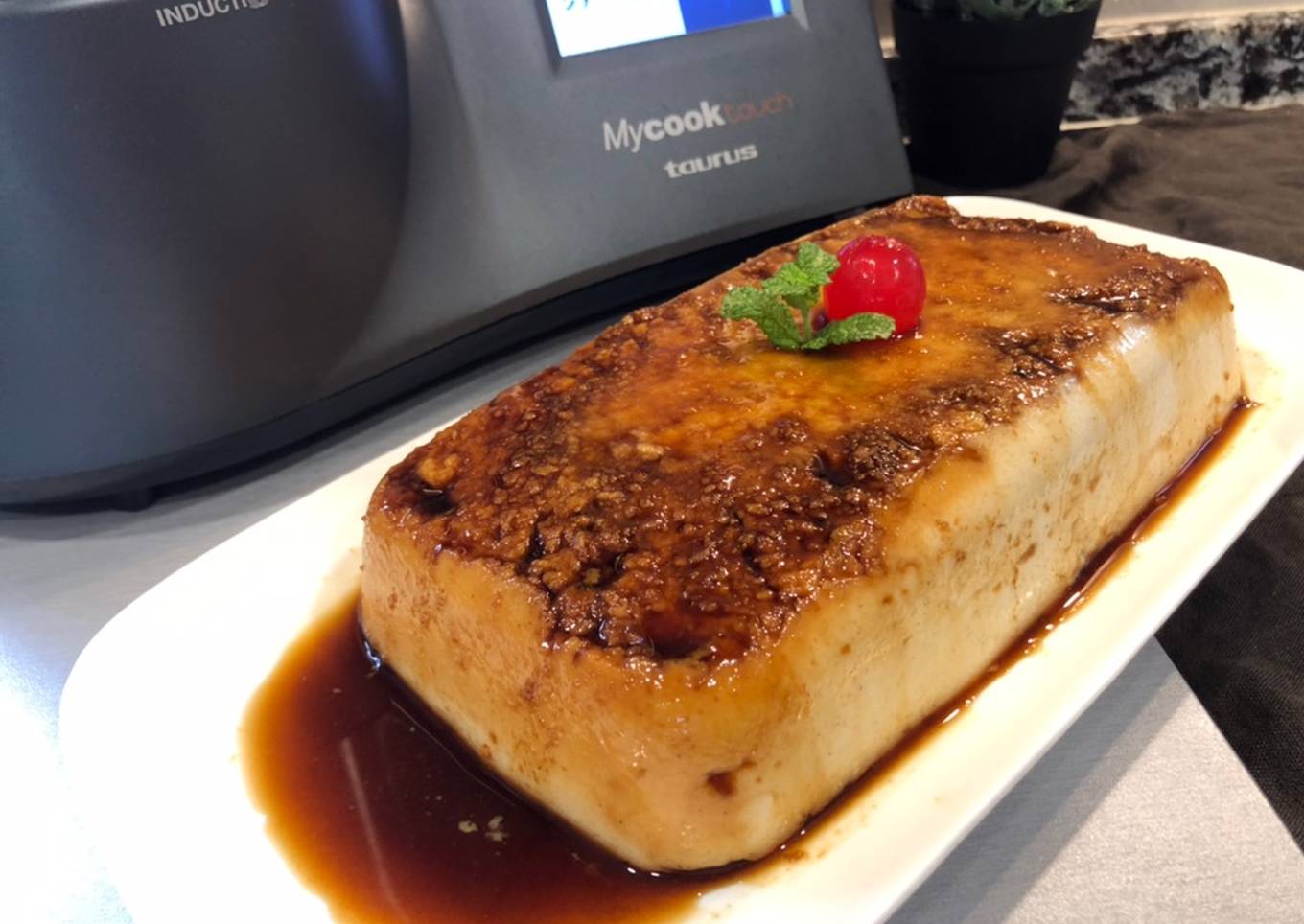 Flan sin horno de arroz con leche en MyCook Touch
