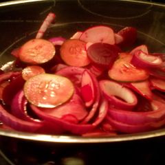 A picture of Sunshines pickled beets salad.