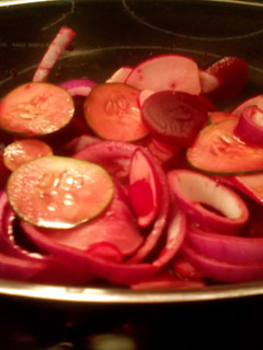 A picture of Sunshines pickled beets salad.