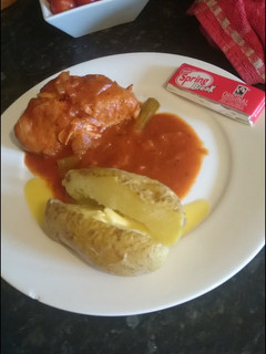 A picture of Sweet and spicy chicken concoction.