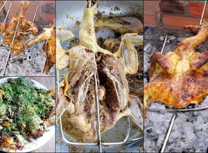 Hình của món Gà nướng lá chanh.