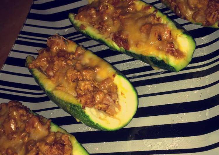 Recipe of Speedy Taco-stuffed Zucchini Boats