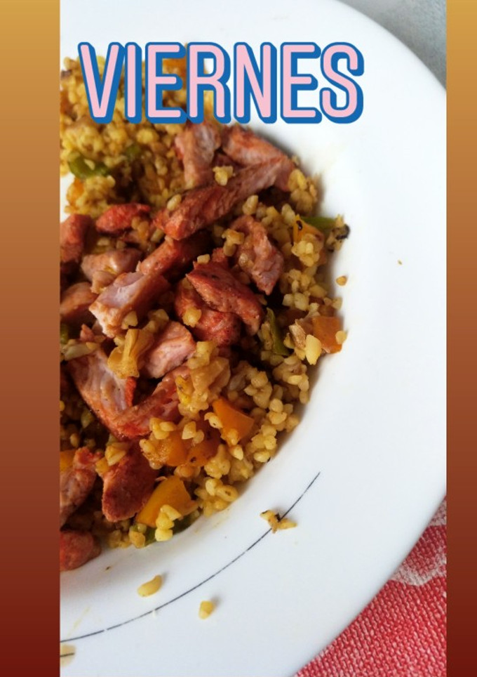 Una foto de Cous cous con pavo a la plancha