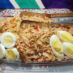 A picture of Chicken, Veggies,Egg Noodles 🍝🍜🍝.
