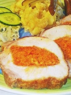 Kolbászhússal töltött karaj recept fotója